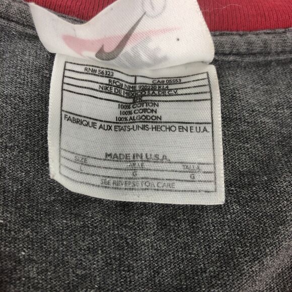 Vintage Nike Men's Shirt V-Neck Sportswear Puffer Patch Logo Large Gray & Red - Picture 5 of 16